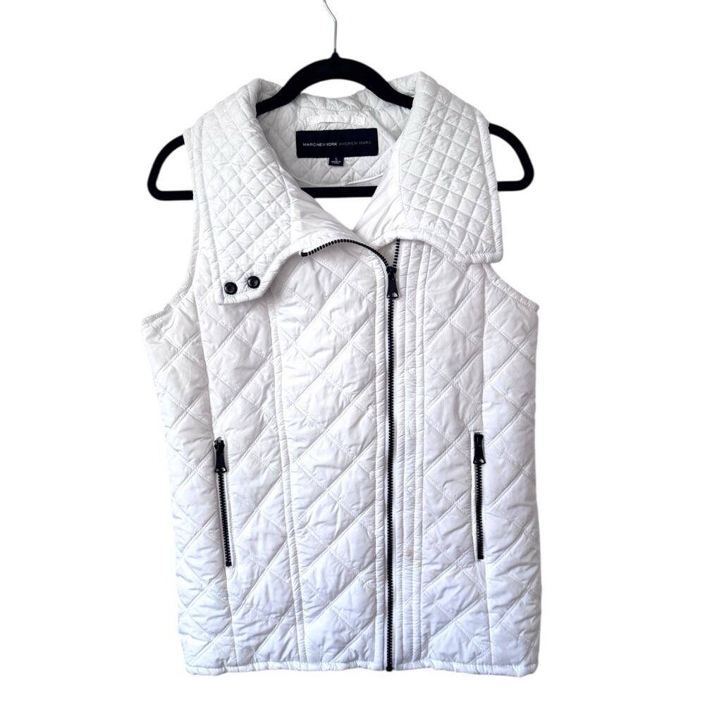 Marc New York Andrew Marc White Quilted Packable Puffer Vest Size Small
